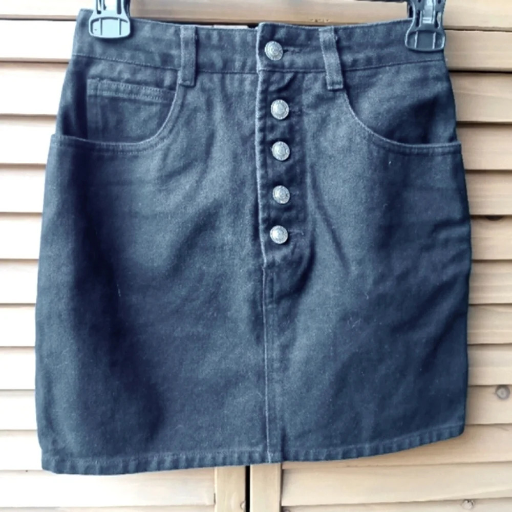 Star Cody Vintage Black Denim Mini Skirt